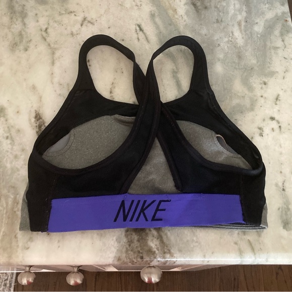 Nike Dri-Fit Grey & Black Logo Sports Bra XS - Picture 5 of 6